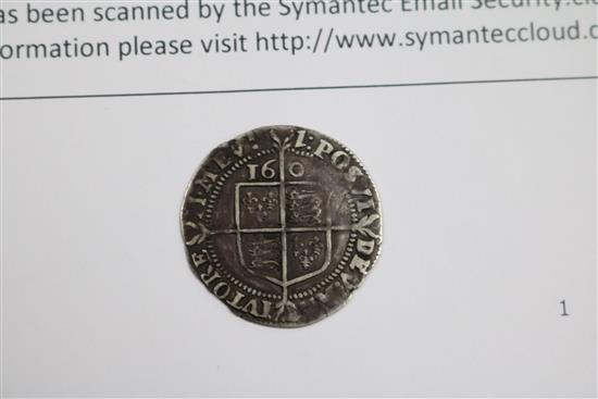 An Elizabeth I silver sixpence, seventh issue, m.m. 1, F or better